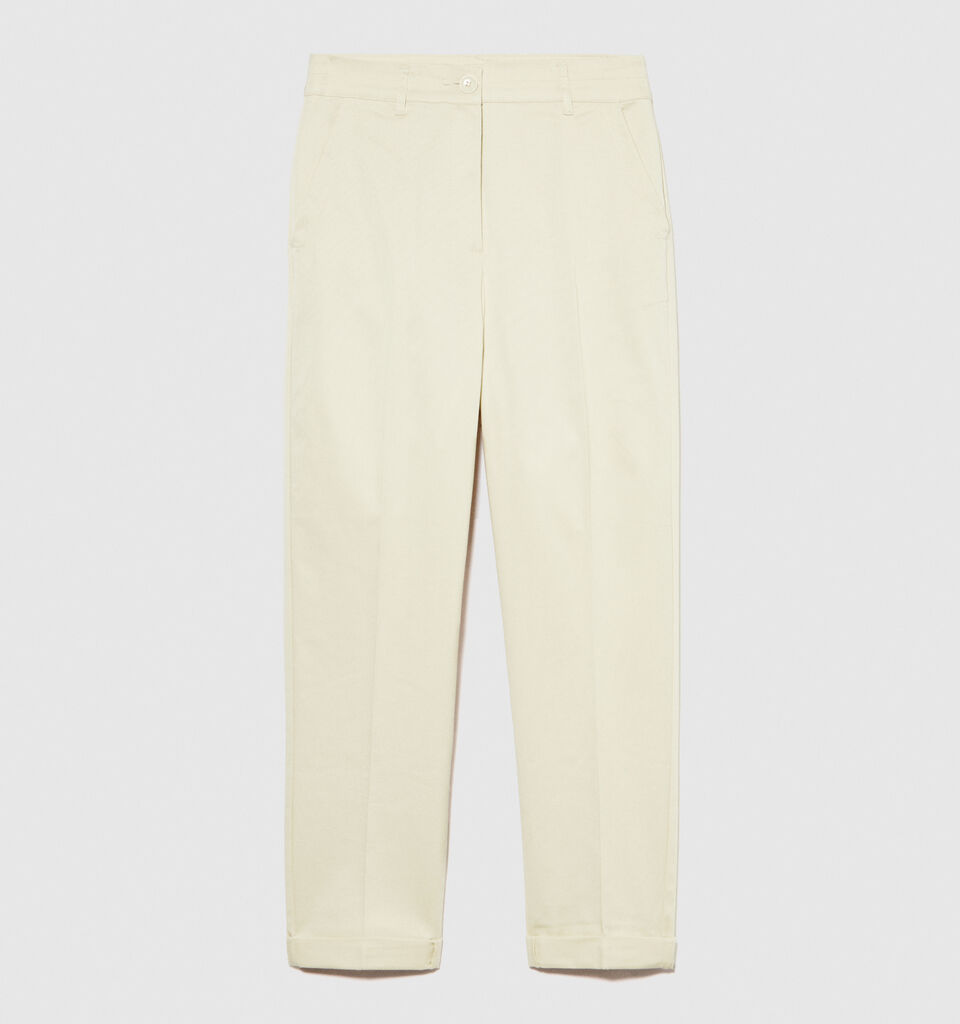 Cigarette trousers - women's skinny fit trousers - Creamy White | Sisley image number 6